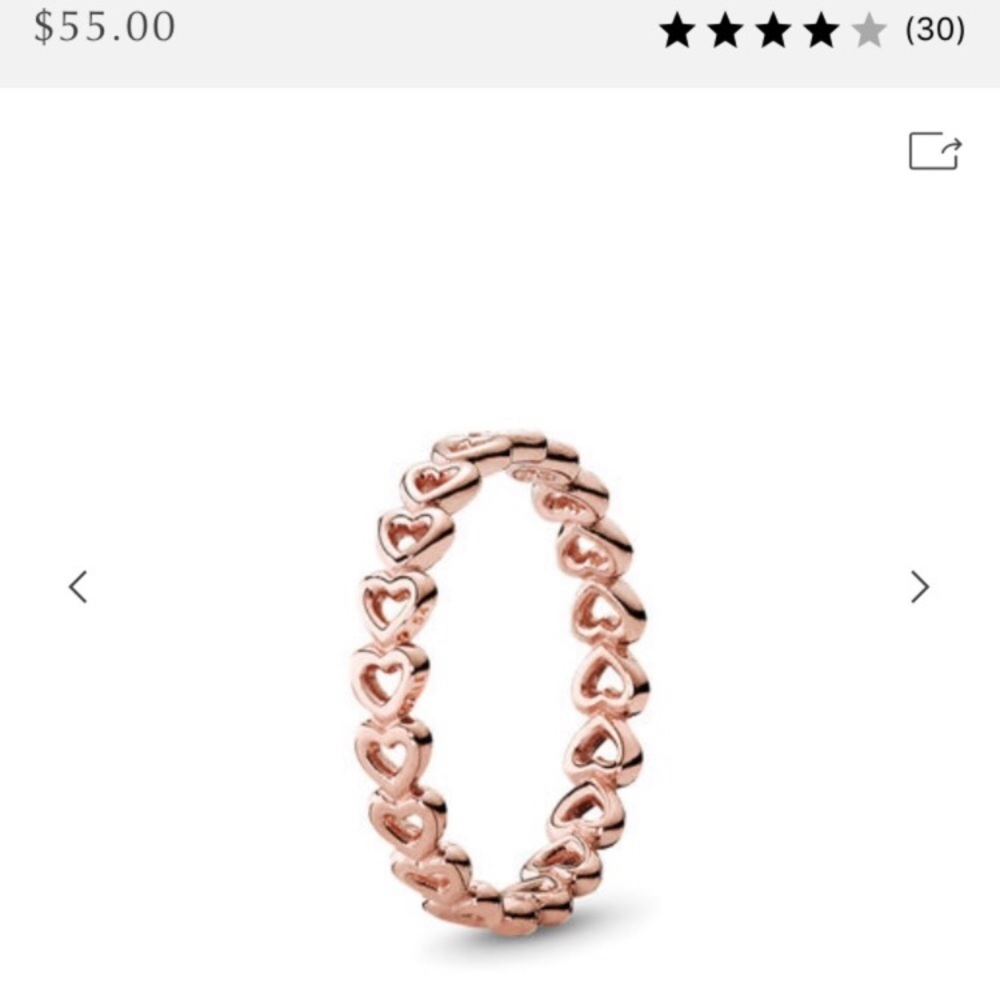 Pandora Band of hearts ring size 4.5